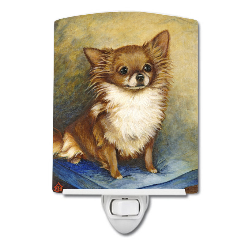 Très grande lampe de nuit en céramique capillaire chihuahua