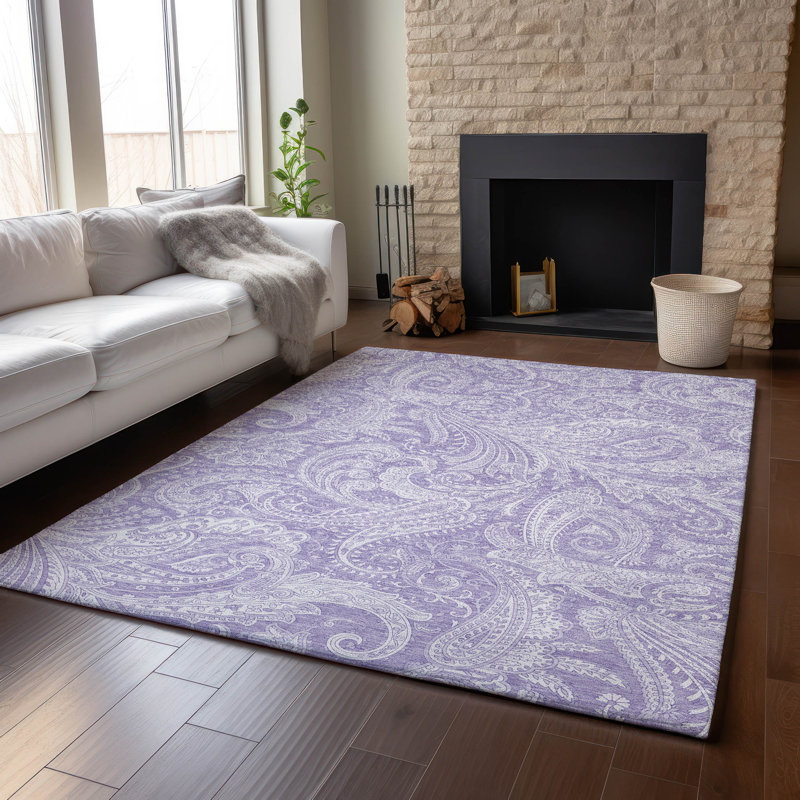 Tapis lavande lavable à la machine Premium, Rectangulaire 8 pi x 10 pi