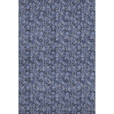 Premium Machine Washable Prisco Navy Rug