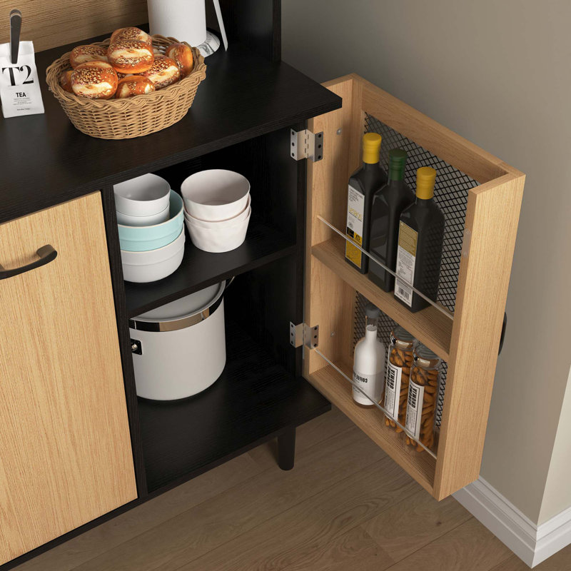 Buffet avec prise de courant, armoire à café avec support à vin