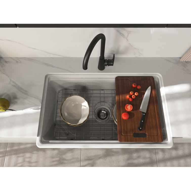 Eridanus Yorkshire 30 L x 20 W Kitchen Sink Workstation With Cutting  Board, Dish-drying Rack and Sink Grid & Reviews