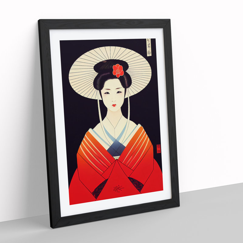 A Beautiful Geisha No.1 - Framed Print, Black, 64cm H x 46cm W x 2cm D