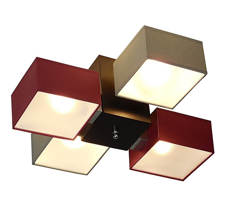 Miranda Semi Flush Mount, Dark brown, Dark grey/Burgundy