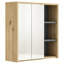 Wood-Effect MDF Wall Mounted Mirrored Bathroom Cabinet with 5 Shelves