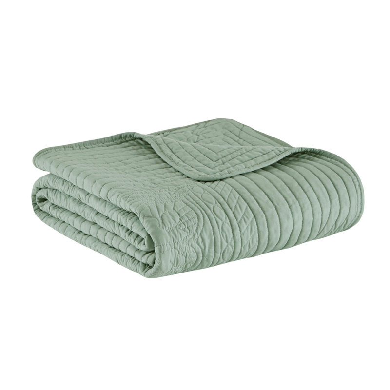 Oversized Quilted Throw, Seafoam