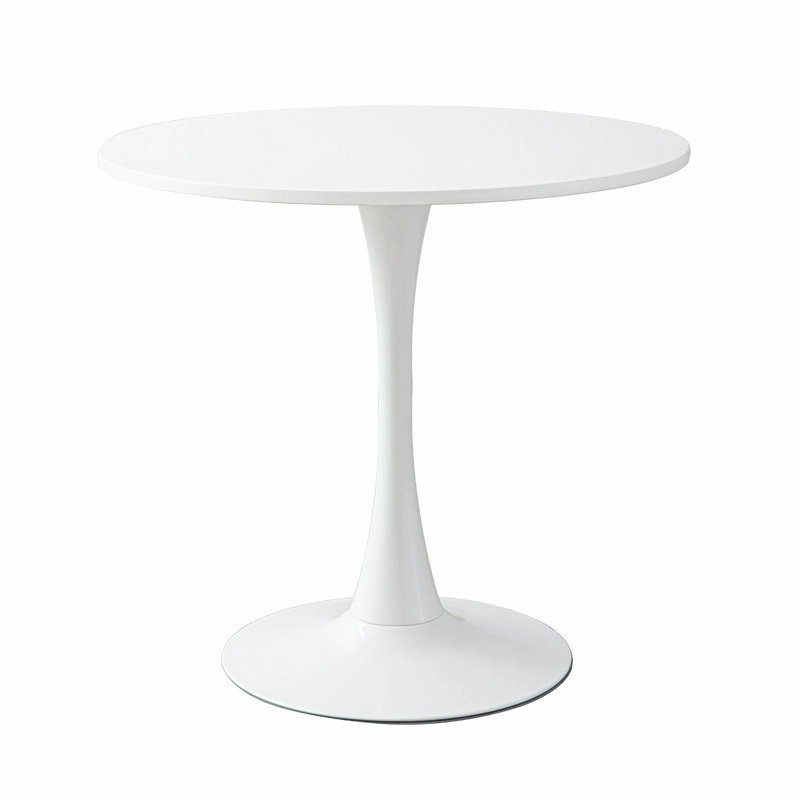 Table de salle à manger Bjarnheiur, Blanc, Blanc, H 29,55 po x l 47,26 po x P 47,26 po