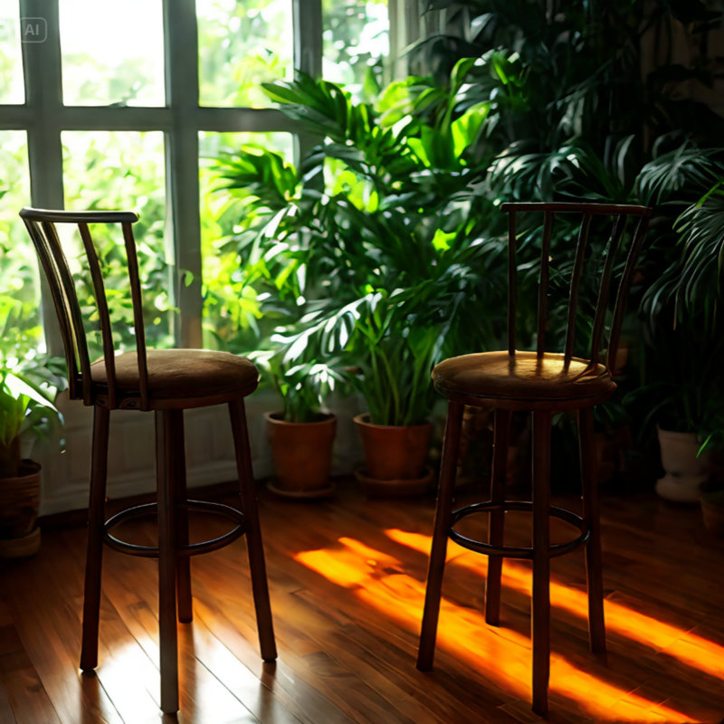 Tabourets de bar, ensemble de 2 tabourets de bar rembourrés, tabourets de bar hauts, chaises de bar avec repose-pieds et dossier, tabourets de bar de comptoir, pour salle à manger, cuisine, bar, noir