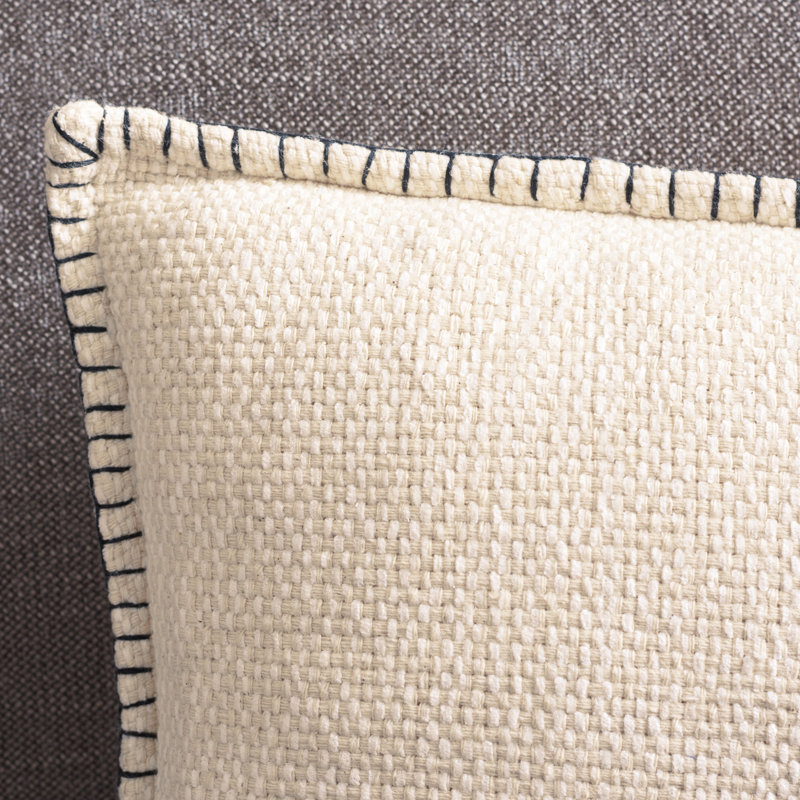 Coussin Rhea, Crème / Noir