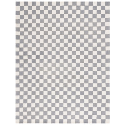 Msr4760 Chelsea Martha Stewart Hand Tufted Wool/Cotton Checkered Rug in Gray/Ivory