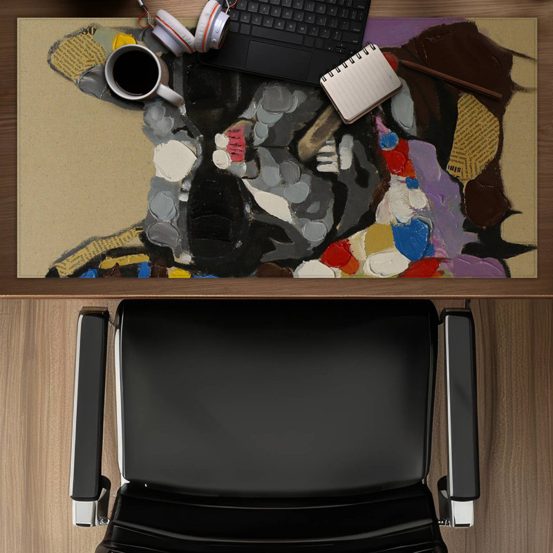 Abstract smoking dog - 15.75"x31.50" Desk mat