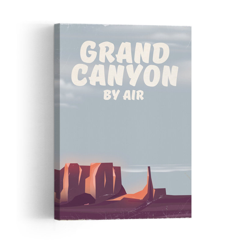Grand Canyon vu du ciel - Affiche murale rétro vintage abstraite de montagne, H 18 po x l 12 po