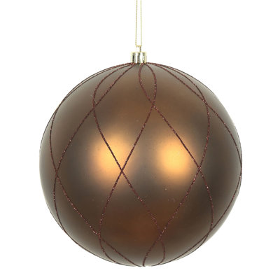6" Matte and Glitter Swirl Ball Ornament