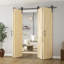 Porte de grange pliante de style K en bois de pin massif 84 po avec quincaillerie-117329935-117329930