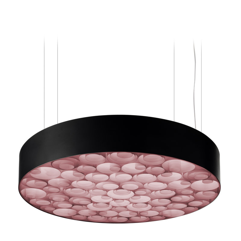 Spiro LED Chandelier, Black Outer, Pale Rose, 5.9" H x 29.5" W x 29.5" D