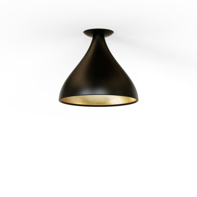 Lampe simple Swell (extérieur noir, intérieur laiton)