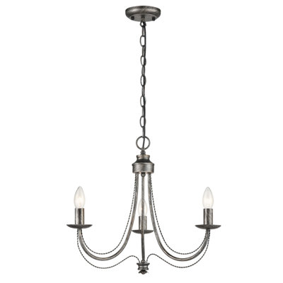 Eller 3 - Light Silver Candle Style Pendant