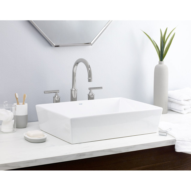 Cheviot Products 14.25'' Vitreous China Rectangular Bathroom Sink, Glossy White