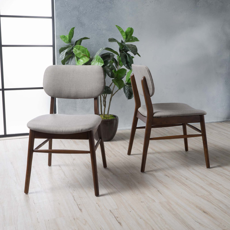 Chaise de salle à manger moderne simple, ensemble de 2, Brun, Gris clair