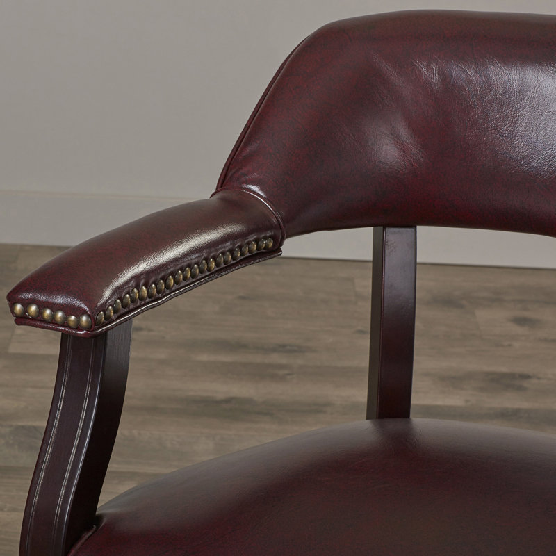 Hannibal 25.25" Wide Armchair, Oxblood Vinyl, Not Included