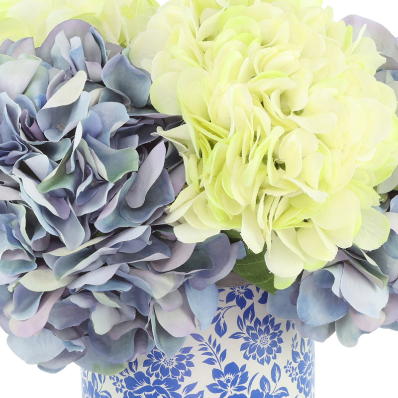 Hydrangeas Arranged in Decorative Ceramic Pot
