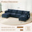 140” Comfy Cloud Couch U Shaped Sectional Sofa with Two Ottomans-1597467567
