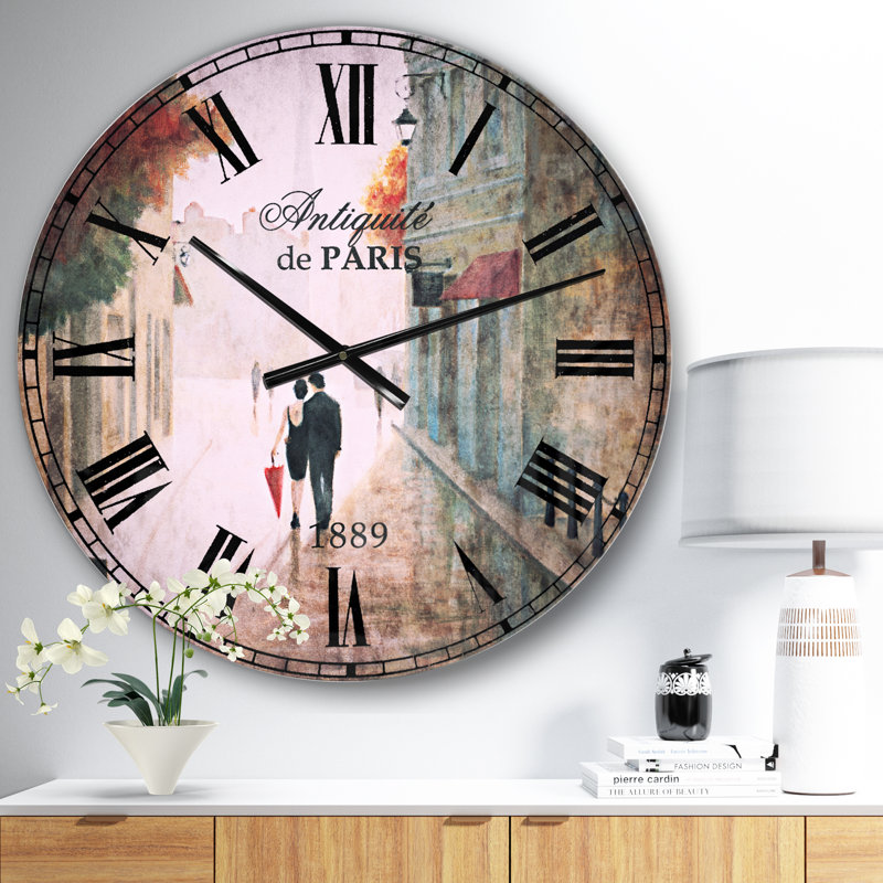 Paris Romance Couples II - Traditional wall clock, Small