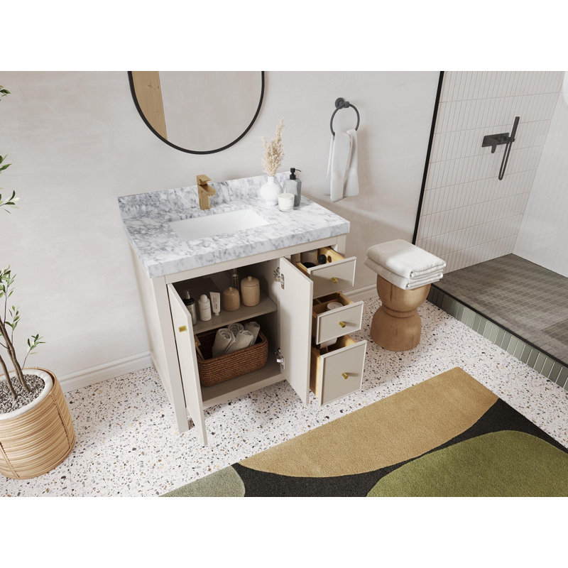 Chicago 36'' Single Bathroom Vanity with Top, Viola Night