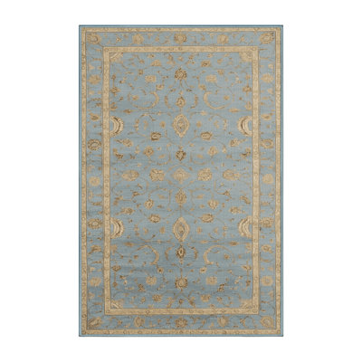 Machine Washable Persian Blue Area Rug