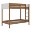 Lit superposé simple au-dessus de simple, cadre de lit superposé rembourré avec tête et pied de lit en tissu molletonné Teddy