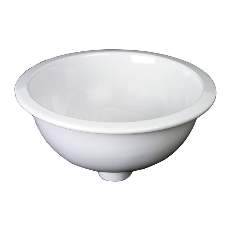 Emma 15.75'' White Ceramic Round Drop-In Bathroom Sink