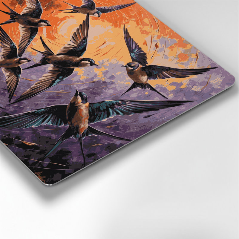 Art mural en métal oiseaux, H 20 po x l 24 po