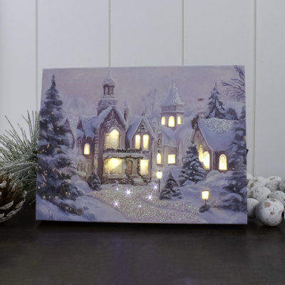 Pinkville Christmas 8x6 Lighted Tabletop Canvas