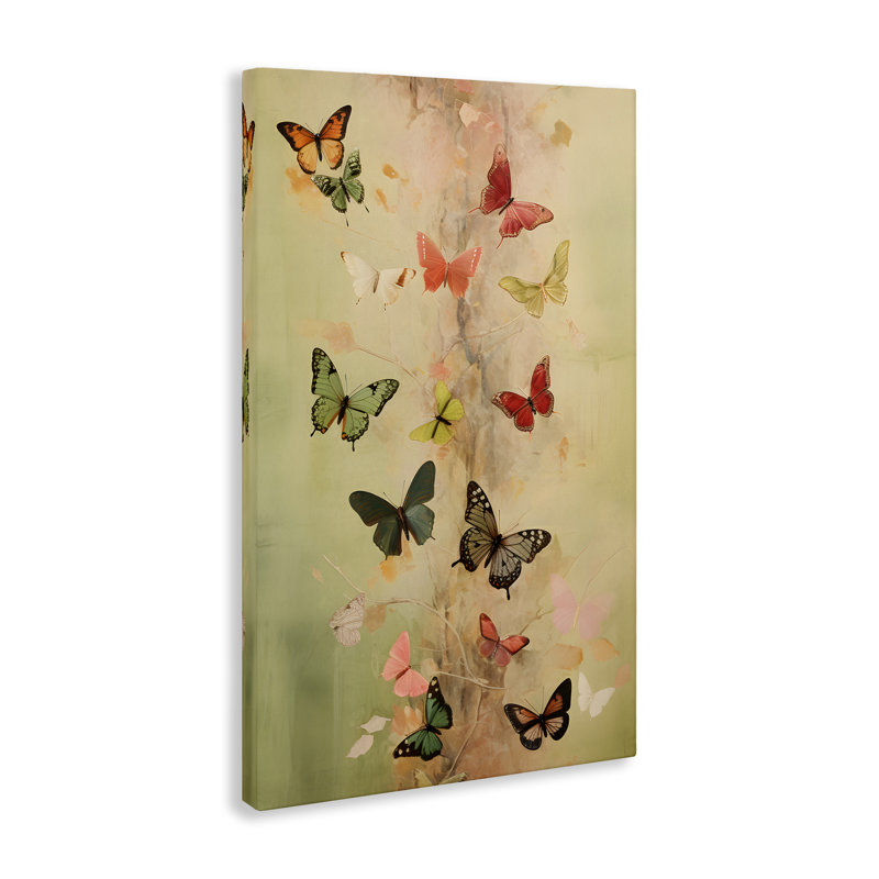 "Fluttering Butterfly Array", art mural par Petal Prints Design, H 36 po x l 24 po
