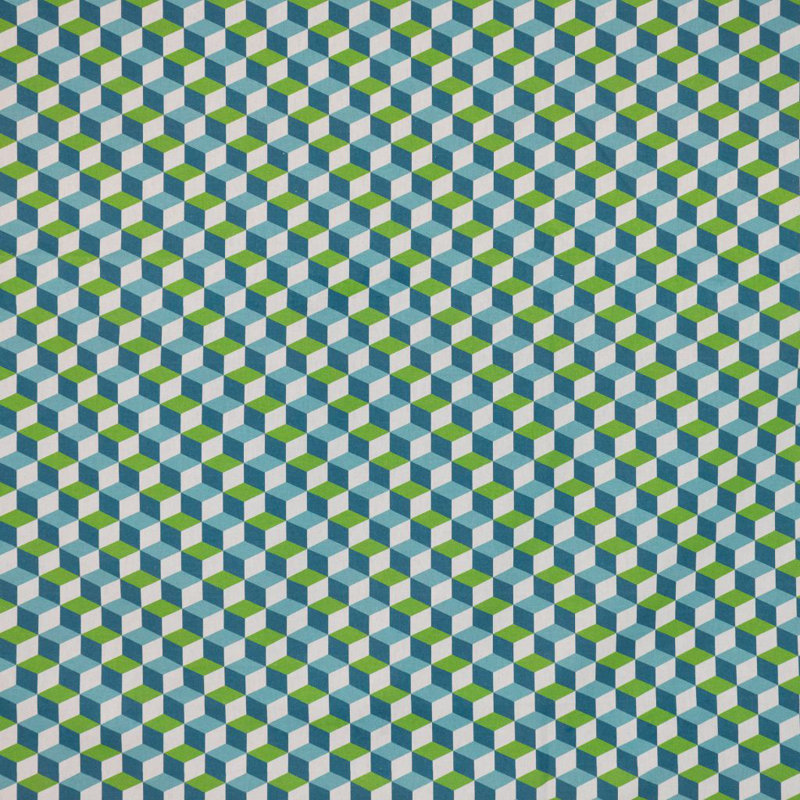 Escher 100% Cotton Fabric, Azul