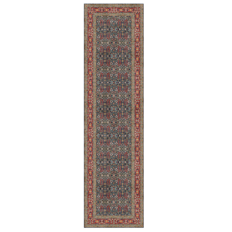 Tapis décoratif floral beige en polyester tissé à la machine bourgogne, Rectangle 6 pi 7 po x 9 pi 11 po