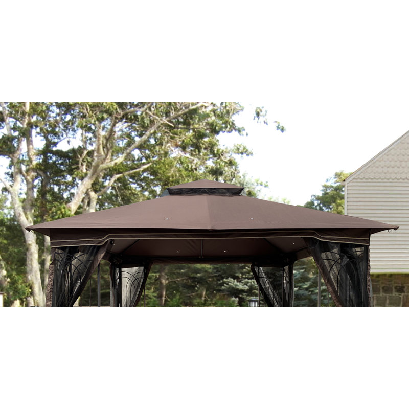 Auvent de remplacement pour pavillon de jardin en polyester, Brun