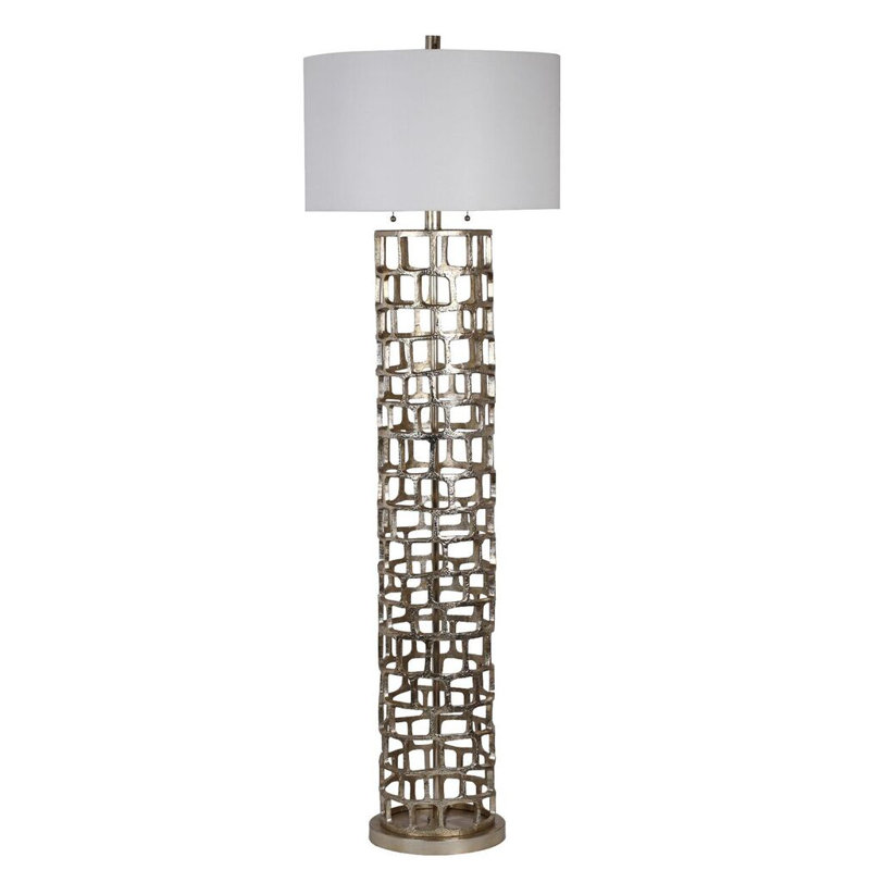 Edison 64'' Traditional Floor Lamp, Silver