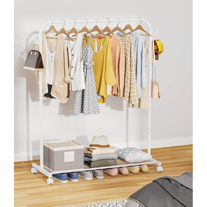 Metal Freestanding 2 - Hook Coat Rack, White