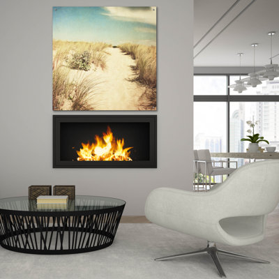  «Sandy Path» par Dirk Wustenhagen, art mural en verre acrylique, 36 po x 36 po