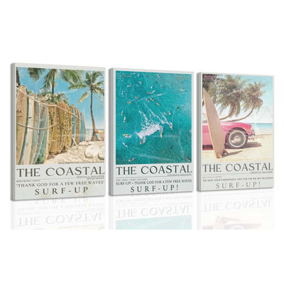 3 Piece Wrapped Canvas Wall Art