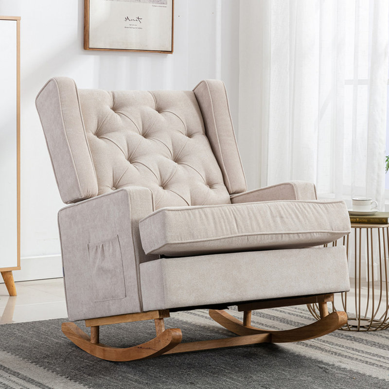 Chaise berçante Elliegrace, Beige