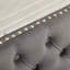 Banc en velours pour causeuse double, sièges de cuisine et de salle à manger, banc capitonné à 2 places avec boutons faits à la main, dossier à oreilles, pieds en acier inoxydable argenté brossé, gris-123030176-122968089