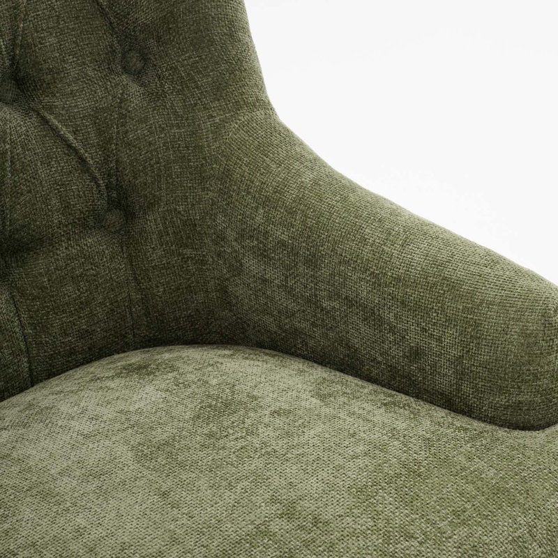 Lydia Upholstered Chenille Armchair, Green Chenille