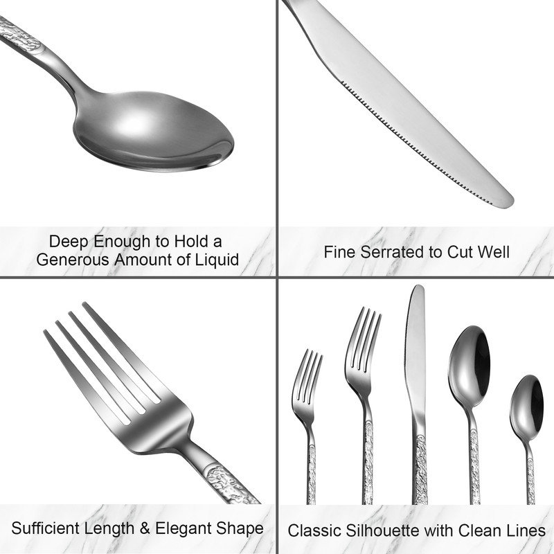 30-Piece Cutlery Set, Stainless Steel Flatware Set