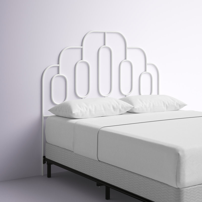 Magdeline Metal Headboard, Queen, White