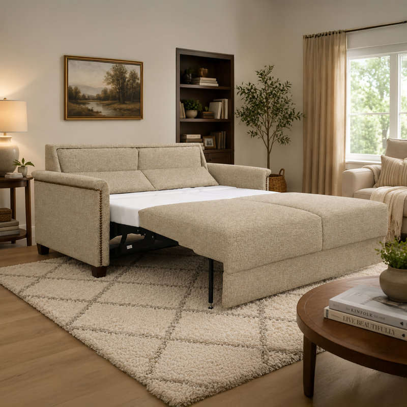Grand canapé-lit Miras Premium, Taupe Fabric