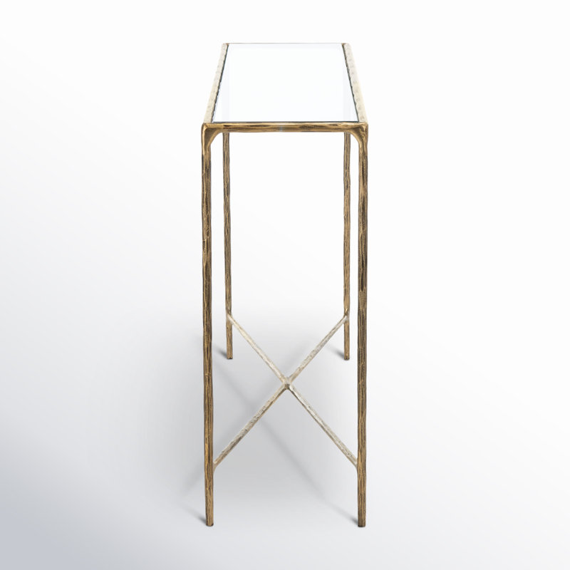 Evelynn 48'' Console Table, Brass, Clear