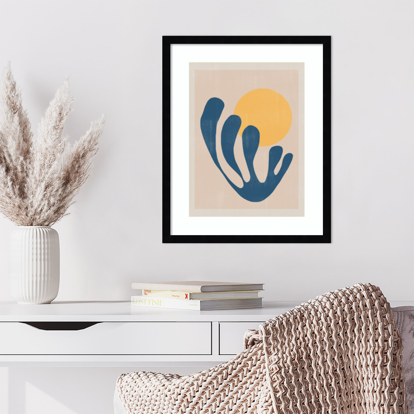 Giese "Modern Plant No. 1" Print, Black, 21" H x 17" W