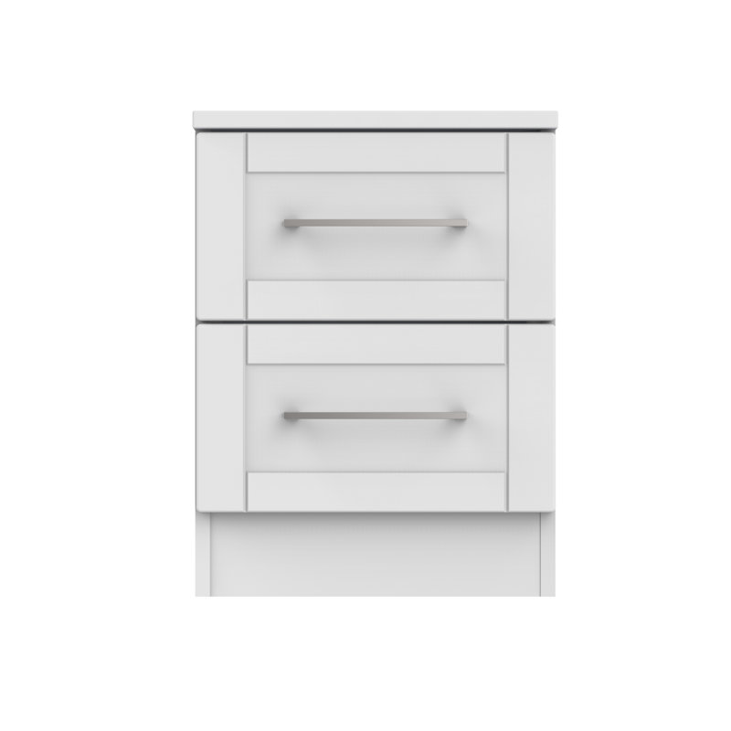 Fully Assembled Aironas 2 Drawer Bedside Table