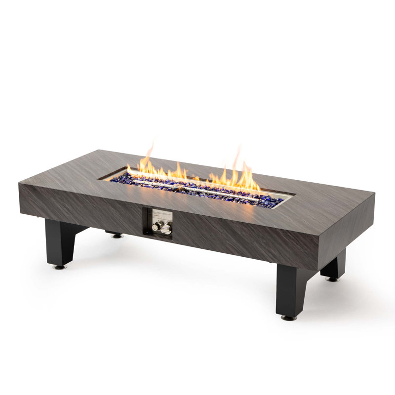 54Inch Iron  Fire Pit Table(Stone)